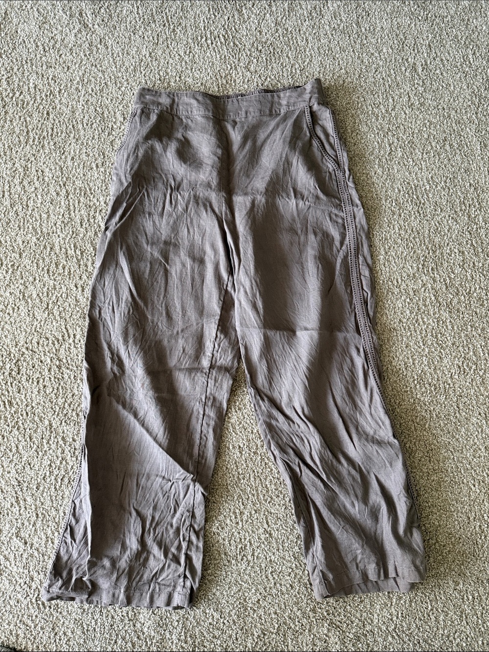Lightweight Taupe Wide-Leg Pants
